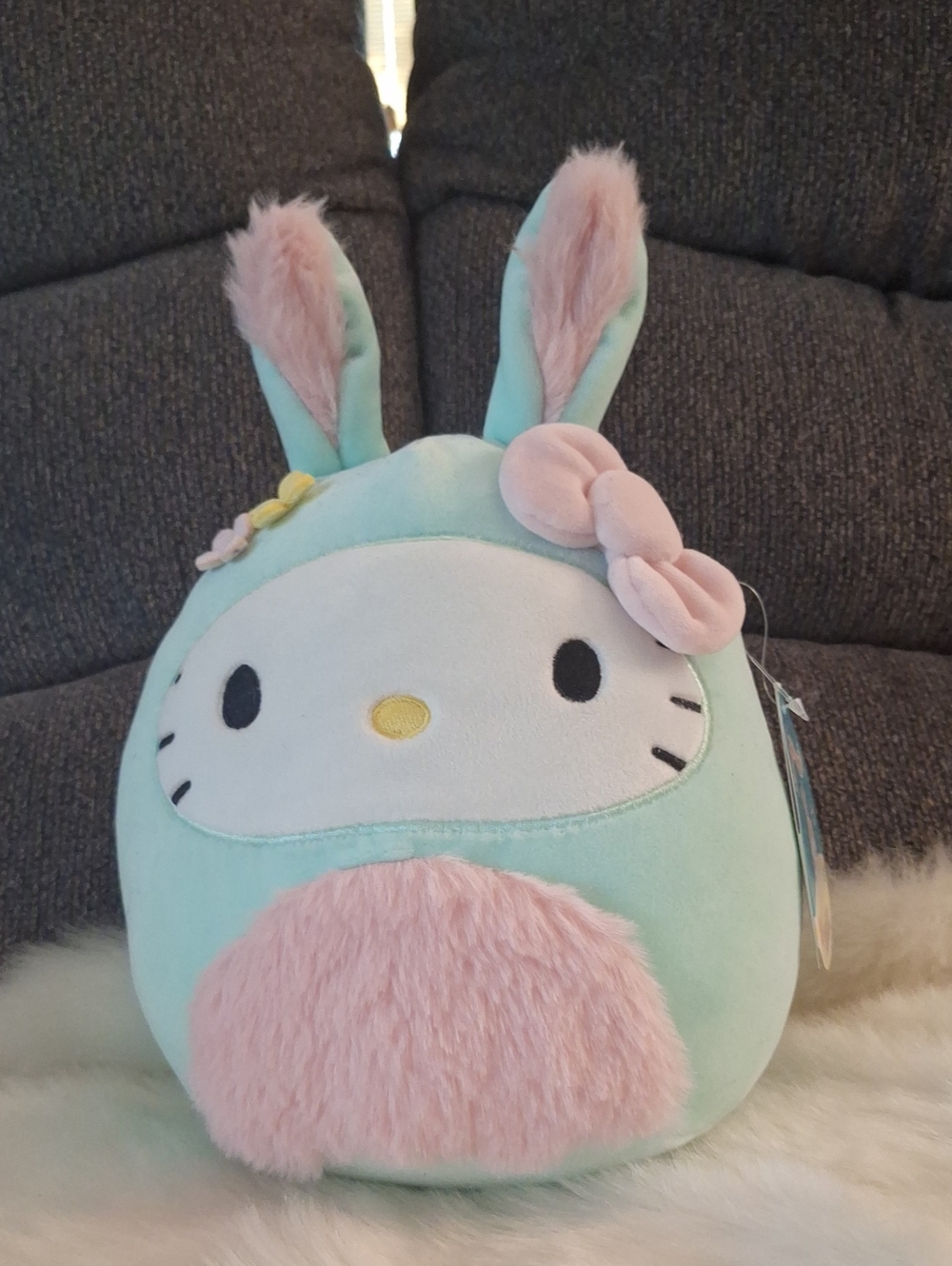 Hello Kitty Mint Green Bunny Plush with Pink Details NWT